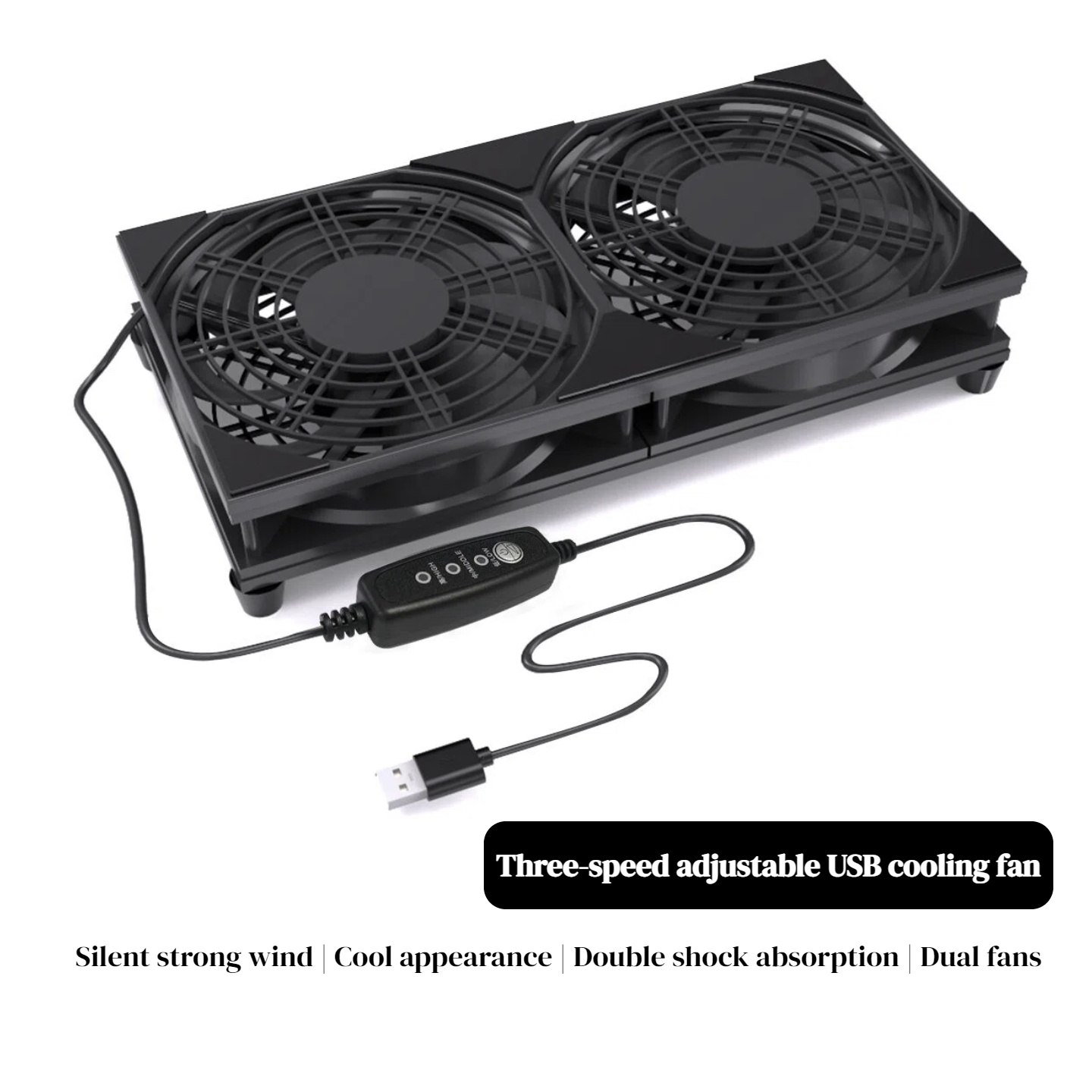Pc Gaming Ff - Dual USB Cooling Fan with 3-Speed