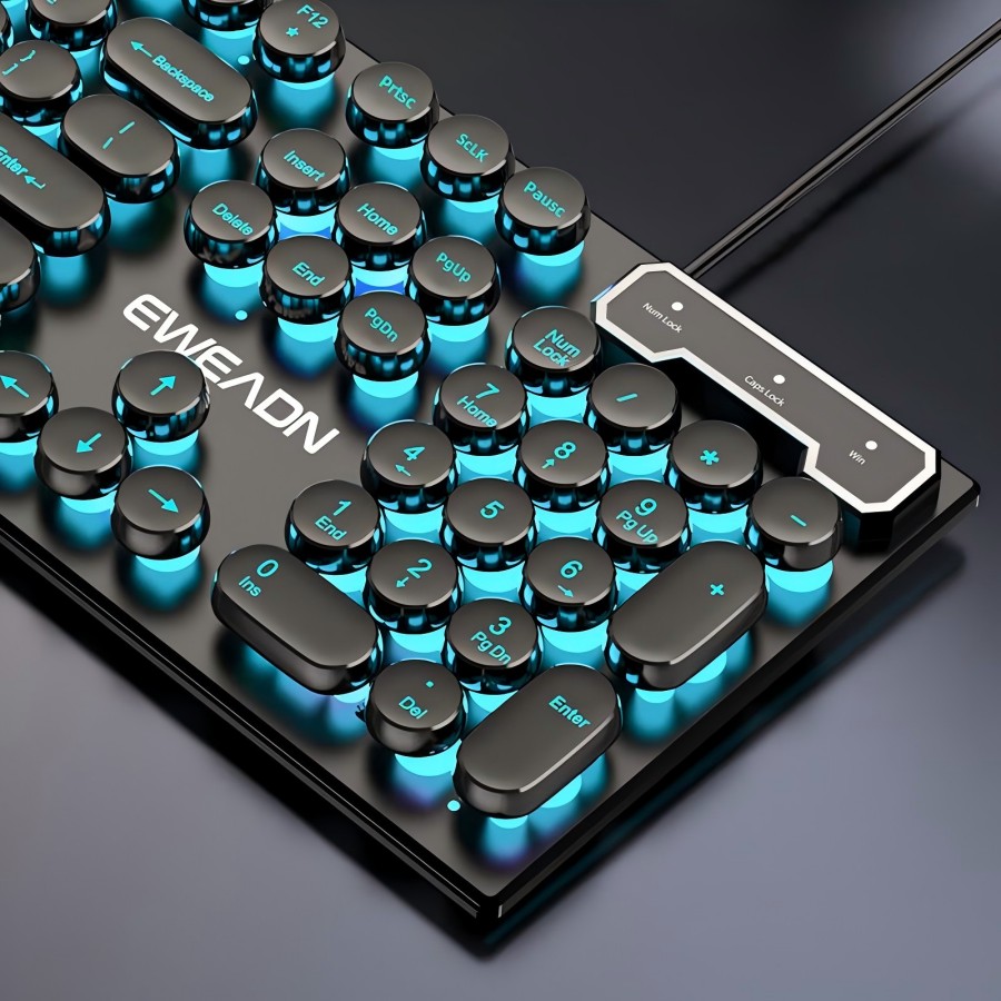 Pc Gaming Handheld - EWEADN Typewriter Gaming Keyboard, 104 Keys,