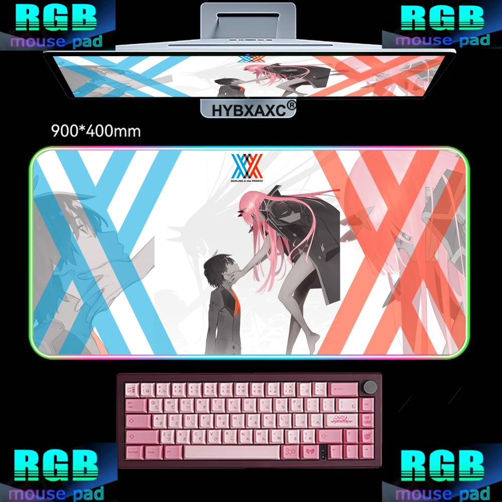 Rgb Mousepad - RGB LED Cute Zero Two Girl