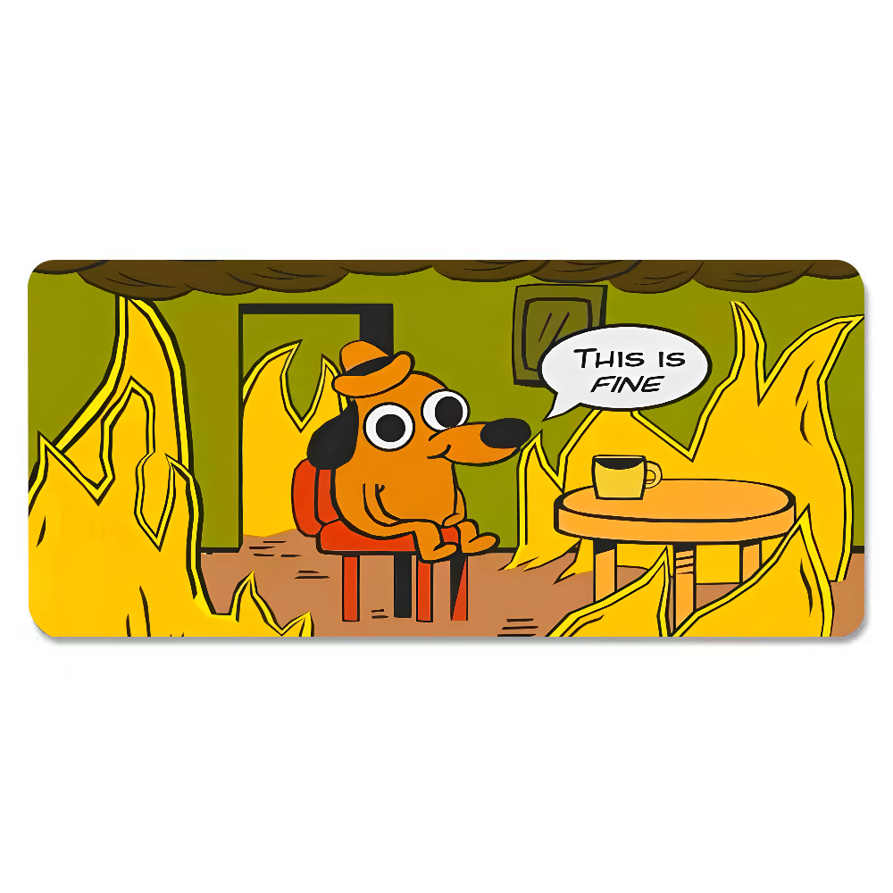 This Is Fine Dog Dachshund Mou - Gaming Desk Mat review and price
