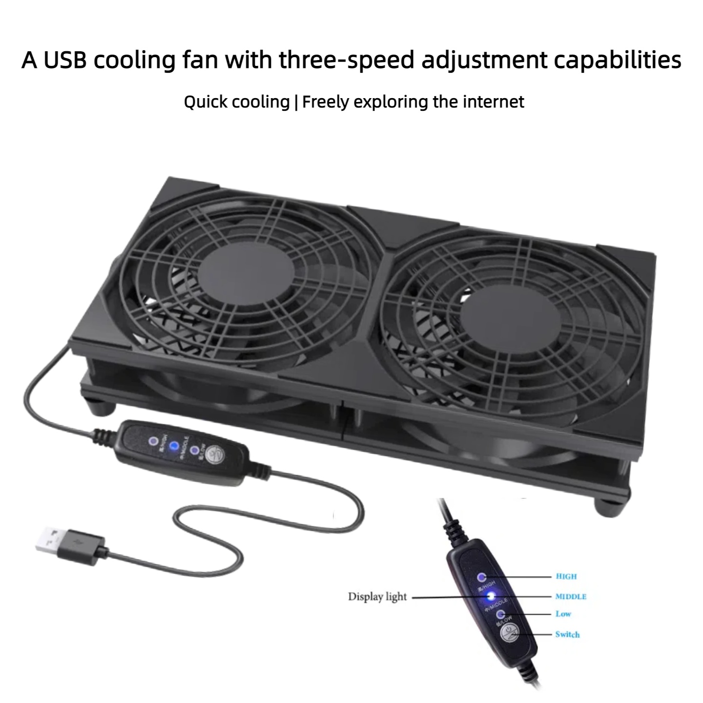 Dual USB Cooling Fan with 3-Sp - Pc Gaming Ff review and price