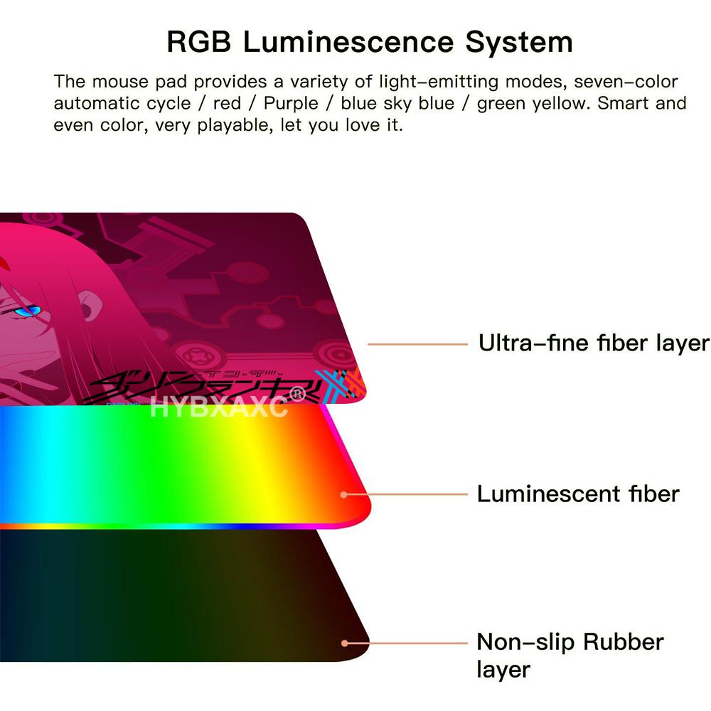 RGB LED Cute Zero Two Girl Mou - Rgb Mousepad review and price