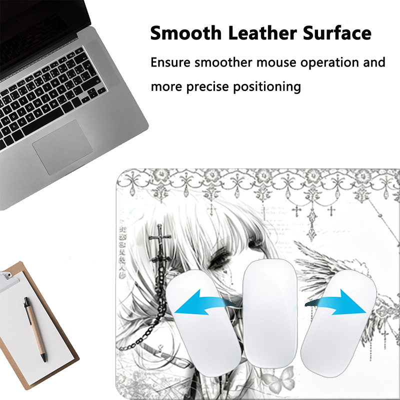 Leather Mousepad Black White A - Gaming Desk Mat review and price