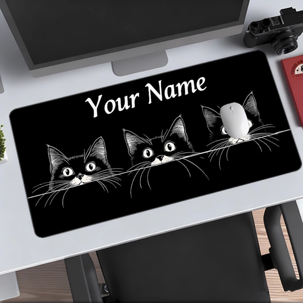 Cute 3 Black Cats Custom Desk  - Pc Gaming Names review and price